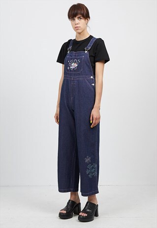 VINTAGE NAVY POWERPUFF GIRLS DENIM JUMPSUIT DUNGAREES