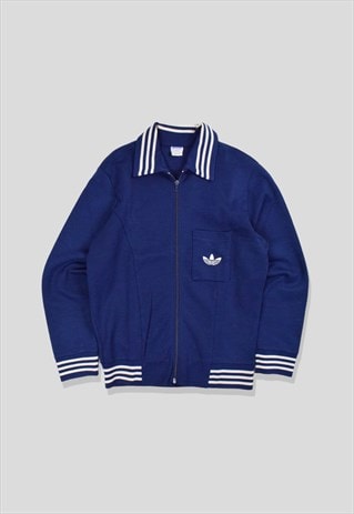 RARE VINTAGE 1970S ADIDAS TRACK JACKET IN NAVY BLUE