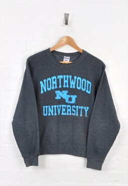 Vintage Northwood University Sweater Grey Ladies Small