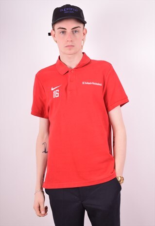 NIKE MENS VINTAGE POLO SHIRT MEDIUM RED 90S