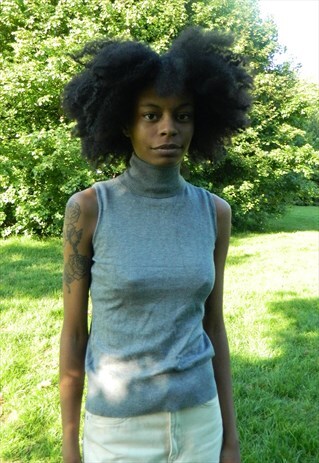 GREY ROLL NECK TOP