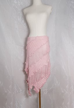 vintage y2k Fairy Cottage Asymmetrical Knit Skirt