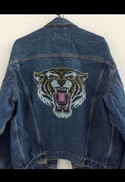 Tiger customised vintage 80's 90's denim jeans jacket