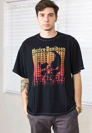 VINTAGE HARLEY-DAVIDSON INDIANA T-SHIRT LOGO 90S XL 8.5