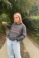 VINTAGE 90S CHUNKY KNITTED CUTE MULTICOLOUR STRIPE JUMPER