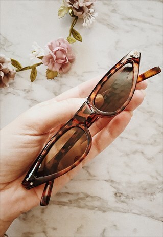 90S TORTOISE SHELL SLIM SUNGLASSES