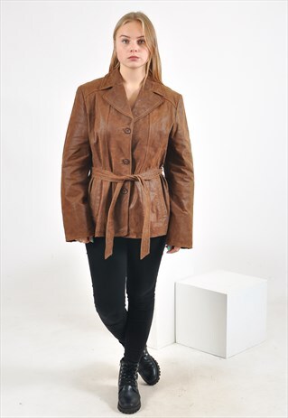 VINTAGE SUEDE LEATHER JACKET IN BROWN