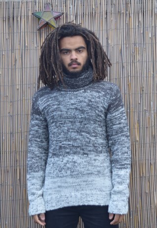 RETRO CHUNKY ROLL NECK KNIT JUMPER