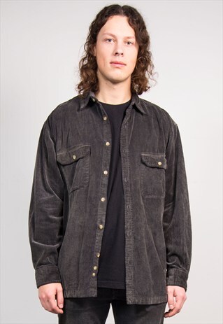 VINTAGE 90'S BLACK CORD SHIRT