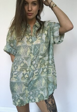 PATTERNED OVERSIZED RETRO VINTAGE UNISEX FESTIVAL SHIRT