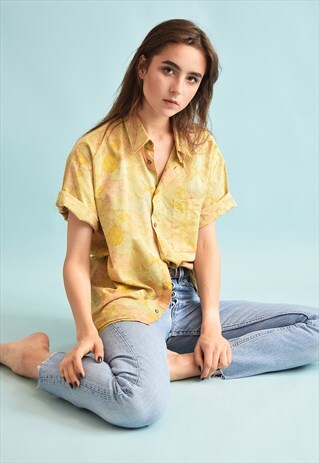 90'S RETRO MONOCHROME OVERSIZED DADS BLOUSE TOP