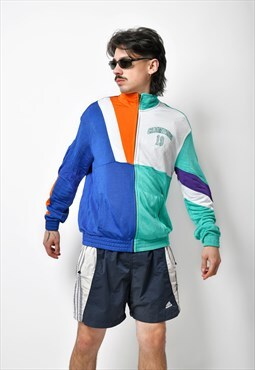 90s style CHAMPION jacket multi colour block men's 