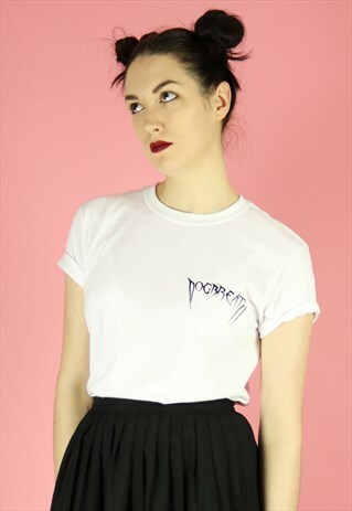 DOGBREATH METAL GRAPHIC BRAND LOGO - BLACK ON WHITE BREAST