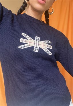 Vintage Burberry Y2K Embroidered Heritage Knit Unisex