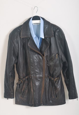 VINTAGE 90S REAL LEATHER COAT
