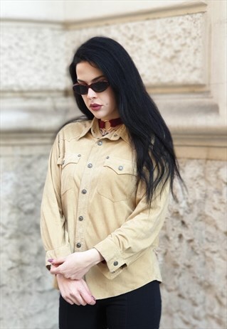 VINTAGE SUEDE SHIRT WESTERN COW-GIRL '90