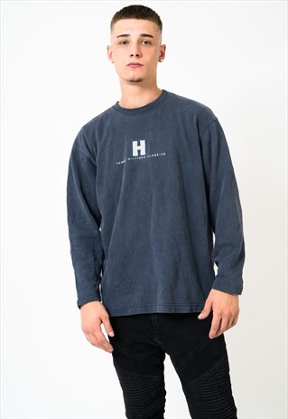 VINTAGE TOMMY HILFIGER CLASSIC NAVY SWEATSHIRT MEDIUM