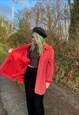 VINTAGE GENUINE SUEDE LEATHER OVERSIZED RED TRENCH COAT