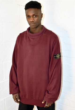RARE VINTAGE STONE ISLAND POLO NECK SWEATSHIRT