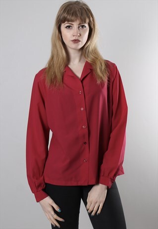 VINTAGE 80S DARK PINK BLOUSE