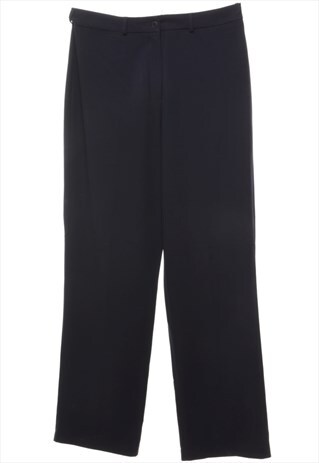 BEYOND RETRO VINTAGE TAPERED NAVY TROUSERS - W32