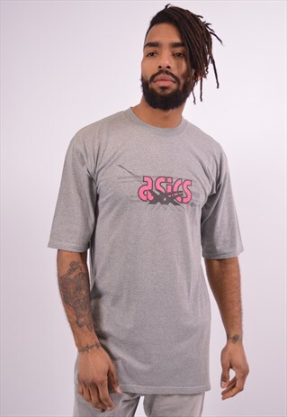 VINTAGE ASICS T-SHIRT TOP GREY