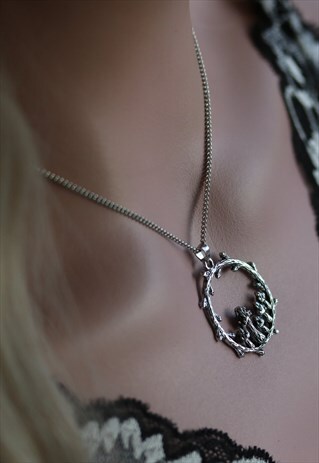 FAIRY RING HOOP NECKLACE SILVER