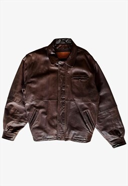 Vintage 90s Timberland Brown Leather Jacket