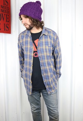 VINTAGE CHECK FLANNEL OVERSIZED GRUNGE INDI WINTER SHIRT