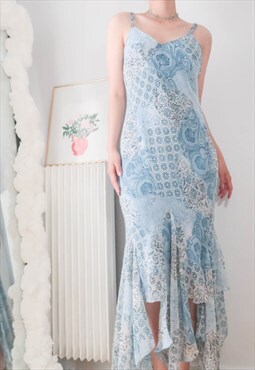 Vintage Y2K Fairy Paisley Sheer Maxi Dress