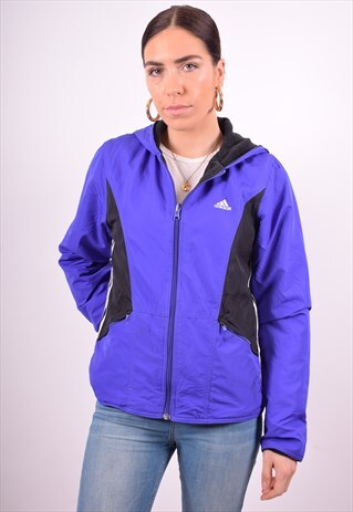 ADIDAS WOMENS VINTAGE REVERSIBLE HOODIE JACKET MEDIUM 90'S