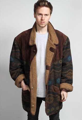 VINTAGE OVERSIZED AZTEC SHERPA JACKET