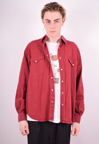 CARRERA MENS VINTAGE SHIRT LARGE MAROON 90'S