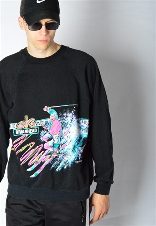 VINTAGE 90S BLACK SKI SWEATSHIRT