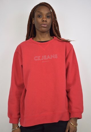 VINTAGE 90S CALVIN KLEIN RED SWEATSHIRT