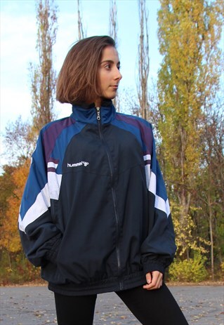 80S MULTICOLOR WINDBREAKER JACKET WITH CONTRAST PANELS