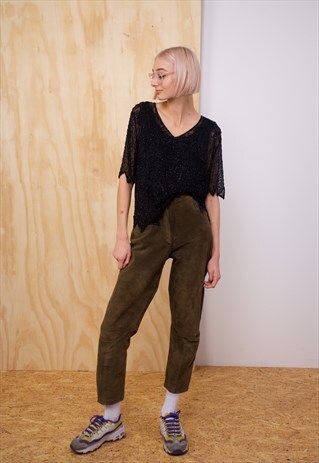 VINTAGE SEQUIN TOP IN BLACK