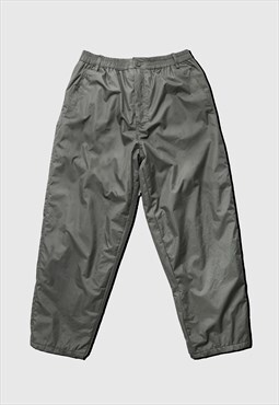 Vintage Y2K 00s khaki green parachute trousers with fleece 