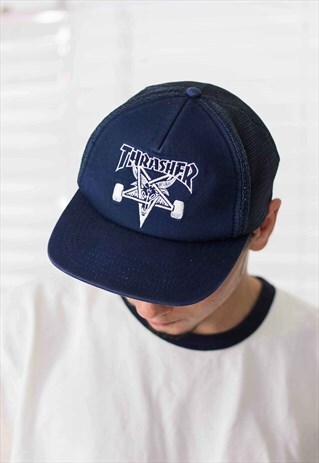 VINTAGE THRASHER TRUCKER HAT 90S X 2.6