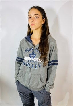 Vintage Size XL NHL Toronto Zip Hoodie in Grey