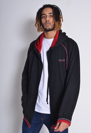 VINTAGE REEBOK ZIP UP HOODIE BLACK