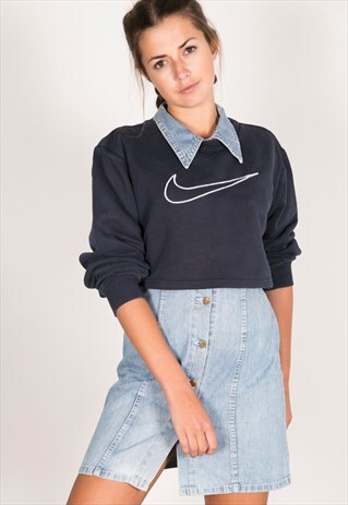 VINTAGE 90S USA CROP SWEATSHIRT / R449