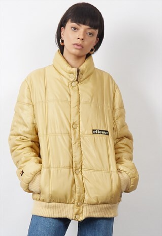 VINTAGE 80'S ELLESSE GOLD PUFFER JACKET