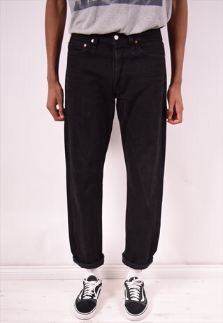 LEVI'S 501 MENS VINTAGE JEANS W32 L34 BLACK 90S