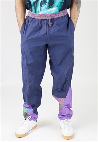 VINTAGE 90S DARK PURPLE TRACKSUIT BOTTOMS