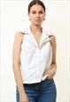 ANNE FONTAINE FRENCH WHITE SLEEVE SHIRT BUTTONS TOP 4732