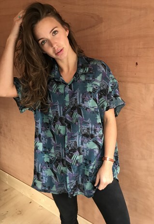 CHRISTIAN DIOR PATTERNED OVERSIZED VINTAGE UNISEX SHIRT