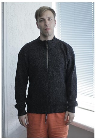 VINTAGE 80'S GREY WOOL JUMPER
