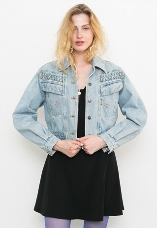 BLUE WASHED OUT SHORT WOMEN'S DENIM JACKET