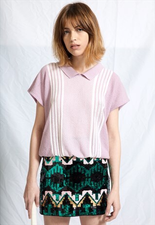 LAVENDER GOLF KNITTED T-SHIRT